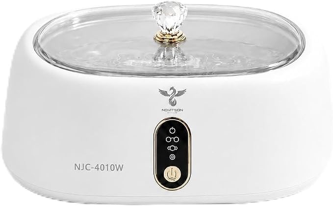 NJC-4010W Automatic Ultrasonic Cleaner 500ML – Powerful Cleaning for Ornaments, Eyewear & Daily Essentials, Stable Plug In Operation, Modern Lightweight Build, White