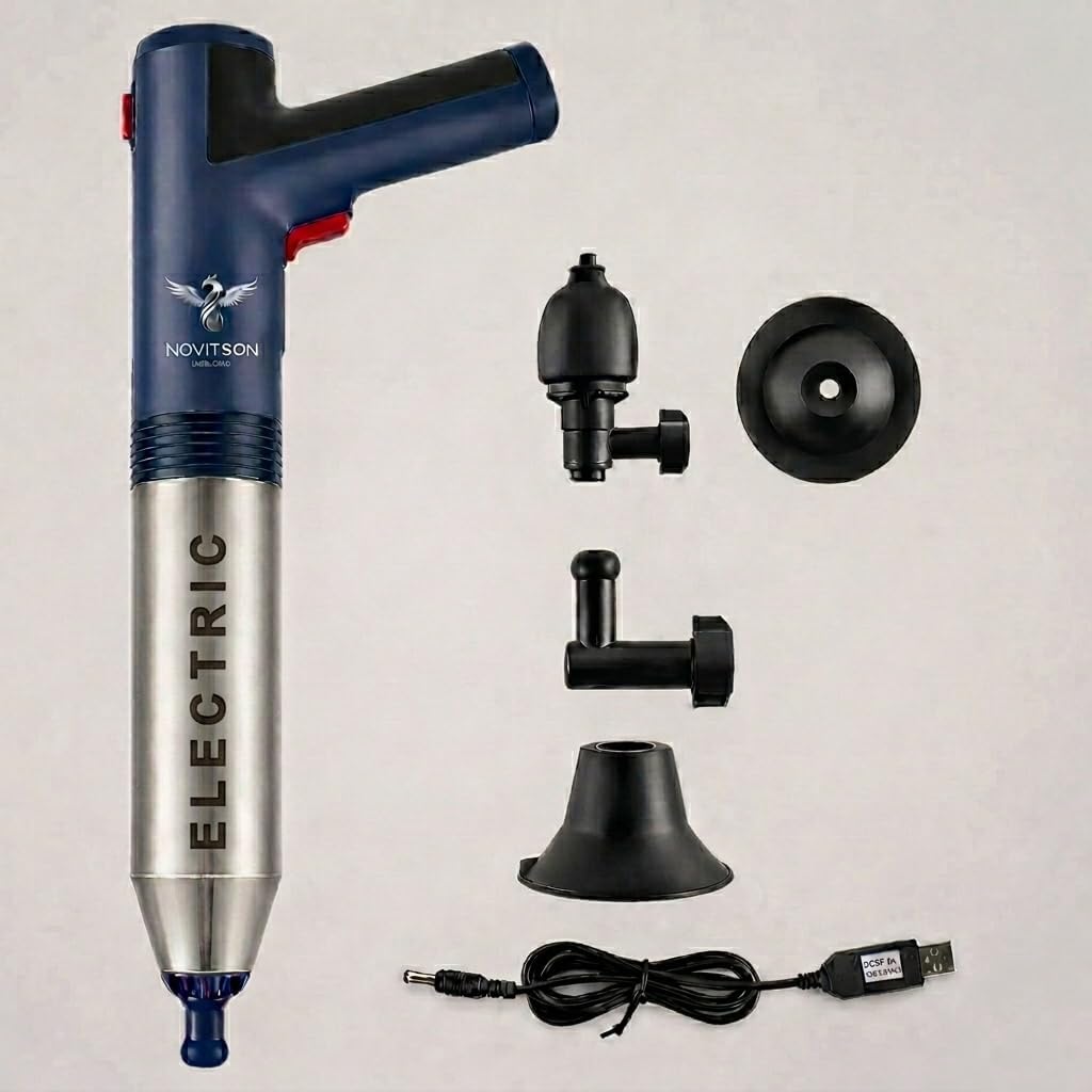 NDC-8825BE Professional Electric Sewer Block Remover – Easy Press Pipeline Cleaning Tool, Blue