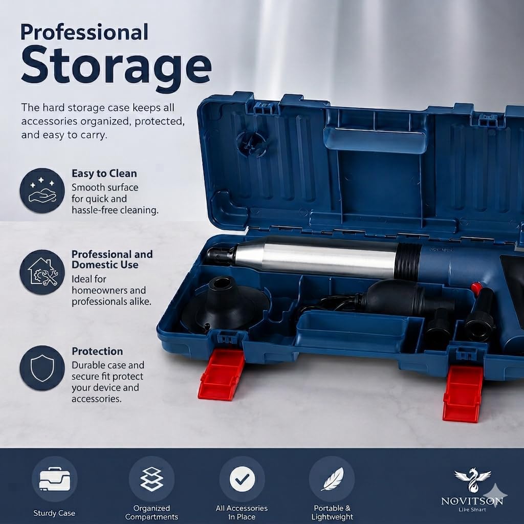 NDC-8825BE Professional Electric Sewer Block Remover – Easy Press Pipeline Cleaning Tool, Blue