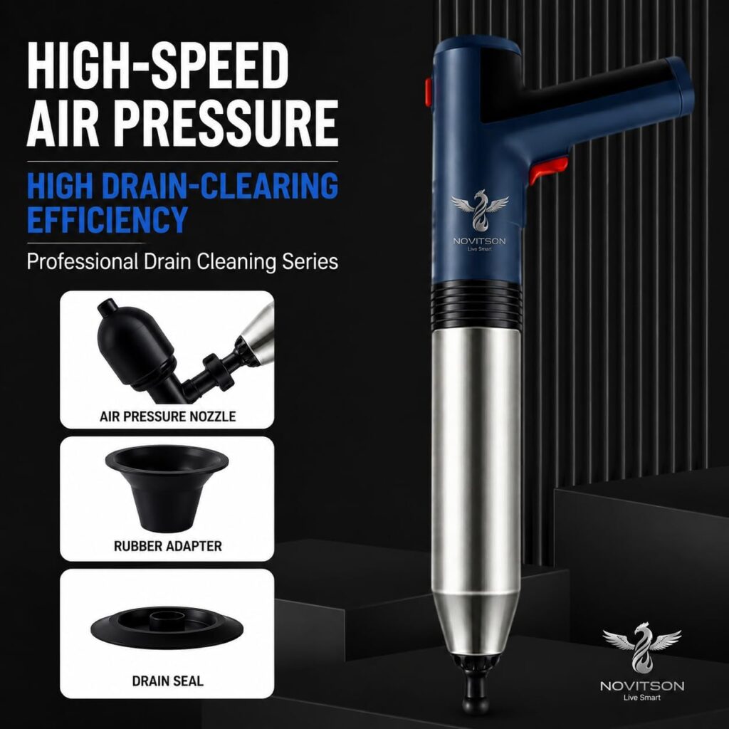 NDC-8825BE Professional Electric Sewer Block Remover – Easy Press Pipeline Cleaning Tool, Blue
