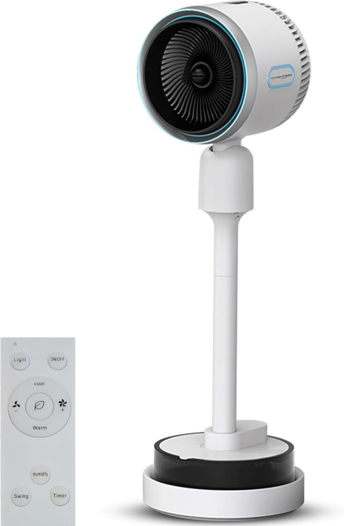 NHC-4810W Cooling & Heating Mist Fan with Humidifier, 3-Speed Fan, Natural Wind Mode, Touch Display & Remote Control, Ultra-Low Noise, Wide Oscillation for Home & Office