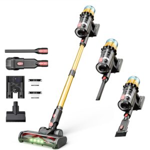 NVC-4840G Cordless Handheld Vacuum Cleaner with 60 Minutes Battery, 650W / 40Kpa Rechargeable Battery, LED Touch Display, Tangle-Free Motorized Cleaner Head, HEPA Filter, Cyclone Technology