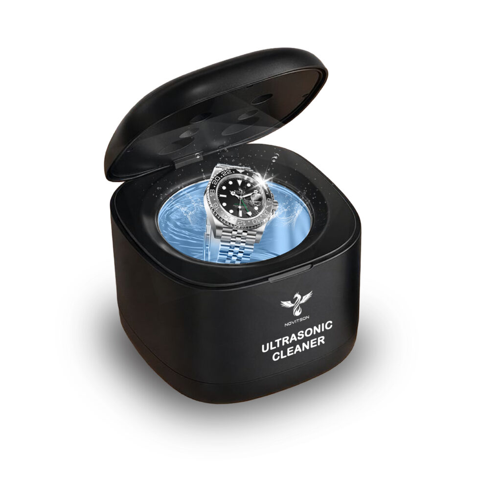 Premium Ultrasonic Ornaments Cleaner 200ML for Delicate Cleaning Jewellery, Eyewears, Watches and other Ornaments – Black NJC-4020B